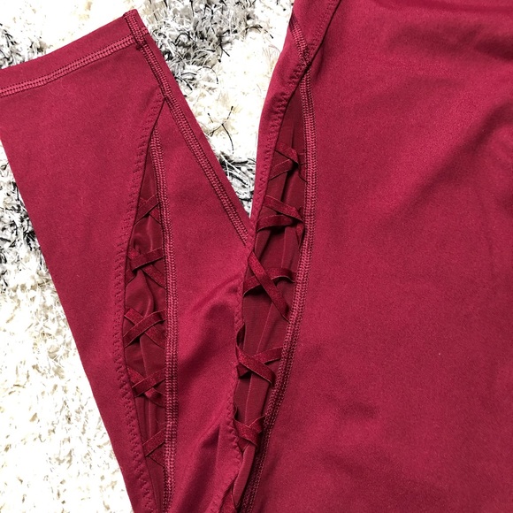 Maroon Victoria Sport Sports Leggings - Picture 2 of 4
